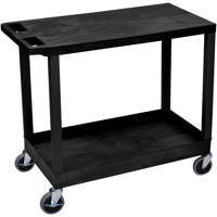 

Luxor EC21 32x18" Utility Cart with 1x Flat and 1x Tub Shelves, 400lbs Capacity, Black