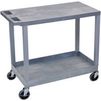 

Luxor EC21 32x18" Utility Cart with 1x Flat and 1x Tub Shelves, 400lbs Capacity, Gray