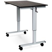 

Luxor STANDCF48 48" Crank Adjustable Stand Up Oak Desk, Black/Silver Frame
