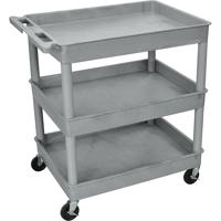 

Luxor 32x24" Three-Shelf Utility Cart, Gray