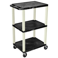 

Luxor WT42E 42" Tuffy AV Cart 3 Shelves Putty Legs with Electric, 3-Outlet 15' Electrical Assembly, Black