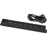 

Lowell Manufacturing ACS-1507 15A Compact AC Power Strip with Detachable 6' Cord, 7 Outlets