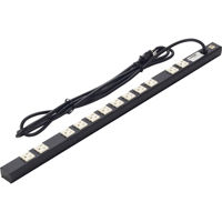

Lowell Manufacturing ACS-1512 15A AC Power Strip with Attached 12' Cord, 12 Outlets