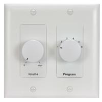 

Lowell Manufacturing CS650 50W 33dB 6-Source Combination Volume Control/Program Selector Switch with Decorator Style 2-Gang & Two 1-Gang Wall Plates, White