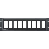 

Lowell Manufacturing D9P-ID-3 3U 16-Gauge Steel Rackmount Panel with Rear Lacing Flange for 9 Decorator Style Devices, Black