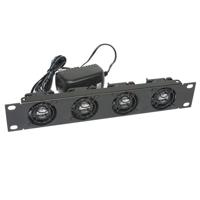

Lowell Manufacturing FDC4-1HR 1U Half Rack Panel with Four 1.57" Fans and Guards, Universal Power Supply with 6' Cord and 4 Plug Adapters