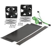 

Lowell Manufacturing FW2-KITT-VB Thermal Management Kit for LWR Series Rack, Includes 2x 4.7" Single Whisper Fans, 2x Fan Guards, 3x Magnetic Vent Blockers and Green Thermo Cord