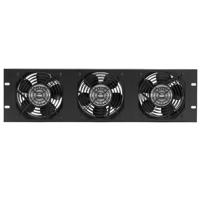 

Lowell Manufacturing FW3-3 3U Rackmount Panel with Three 4.7" Whisper Fans & Guards, 6' Black Standard Cord (US), 50cfm Airflow Each