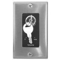 

Lowell Manufacturing KL100 100W 3dB 70V/25V Mono Attenuator with Decorator Style 1-Gang Wall Plate and Keylock, Stainless Steel/Black