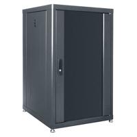 

Lowell Manufacturing LDR-1824 18U Designer Rack with Glass Front & Rear Doors, 24" Depth, 500 Lbs Capacity, Charcoal Gray