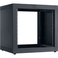 

Lowell Manufacturing LDTR-1018 10U Desktop Rack with Front and Rear Mounting Rails, 18.18" Depth, 150 Lbs Capacity, Black