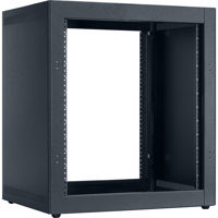 

Lowell Manufacturing LDTR-1218 12U Desktop Rack with Front and Rear Mounting Rails, 18.18" Depth, 150 Lbs Capacity, Black