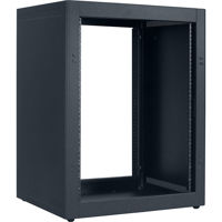 

Lowell Manufacturing LDTR-1418 14U Desktop Rack with Front and Rear Mounting Rails, 18.18" Depth, 150 Lbs Capacity, Black