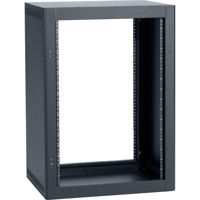 

Lowell Manufacturing LDTR-1618 16U Desktop Rack with Front and Rear Mounting Rails, 18.18" Depth, 150 Lbs Capacity, Black