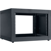 

Lowell Manufacturing LDTR-718 7U Desktop Rack with Front and Rear Mounting Rails, 18.18" Depth, 150 Lbs Capacity, Black