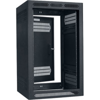 

Lowell Manufacturing LER-1827 18U 27" Depth Enclosed Stand Alone Floor Rack with Rear Door and 2x Adjustable Rails, Black