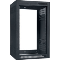 

Lowell Manufacturing LER-1827-LRD 18U 27" Depth Enclosed Stand Alone Floor Rack without Rear Door and 2x Adjustable Rails, Black