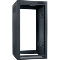 

Lowell Manufacturing LER-2122-LRD 21U 22" Depth Enclosed Stand Alone Floor Rack without Rear Door and 2x Adjustable Rails, Black