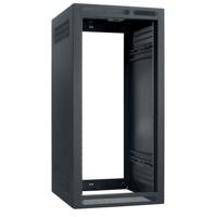 

Lowell Manufacturing LER-2422-LRD 24U 22" Depth Enclosed Stand Alone Floor Rack without Rear Door and 2x Adjustable Rails, Black