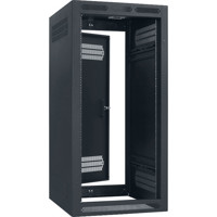

Lowell Manufacturing LER-2427 24U 27" Depth Enclosed Stand Alone Floor Rack with Rear Door and 2x Adjustable Rails, Black