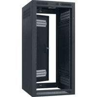 

Lowell Manufacturing LER-2432 24U 32" Depth Enclosed Stand Alone Floor Rack with Rear Door and 4x Adjustable Rails, Black