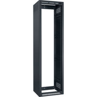 

Lowell Manufacturing LER-4427-LRD 44U 27" Depth Enclosed Stand Alone Floor Rack without Rear Door and 2x Adjustable Rails, Black