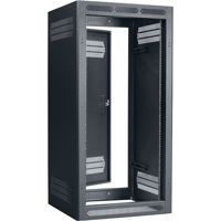 

Lowell Manufacturing LFR-2122 21U 22" Depth Enclosed Stand Alone Floor Rack with Rear Door and 2x Fixed Rails, Black