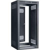 

Lowell Manufacturing LFR-2422 24U 22" Depth Enclosed Stand Alone Floor Rack with Rear Door and 2x Fixed Rails, Black