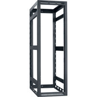 

Lowell Manufacturing LGR 35U 32" Depth Open Frame Gangable Rack without Rear Door and 4x Adjustable Rails for Multi Bay Cable Routing, Black