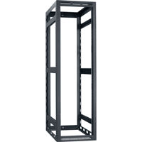 

Lowell Manufacturing LGR 40U 36" Depth Open Frame Gangable Rack without Rear Door and 4x Adjustable Rails for Multi Bay Cable Routing, Black