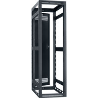

Lowell Manufacturing LGR 40U 42" Depth Open Frame Gangable Rack with Rear Door and 4x Adjustable Rails for Multi Bay Cable Routing, Black