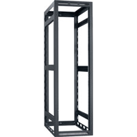

Lowell Manufacturing LGR 40U 42" Depth Open Frame Gangable Rack without Rear Door and 4x Adjustable Rails for Multi Bay Cable Routing, Black