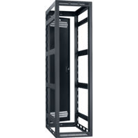

Lowell Manufacturing LGR 44U 36" Depth Open Frame Gangable Rack with Rear Door and 4x Adjustable Rails for Multi Bay Cable Routing, Black