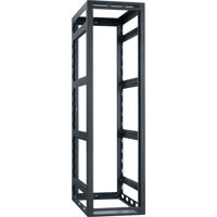 

Lowell Manufacturing LGR 44U 36" Depth Open Frame Gangable Rack without Rear Door and 4x Adjustable Rails for Multi Bay Cable Routing, Black