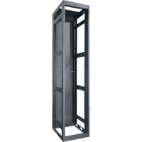 

Lowell Manufacturing LGTR 54U 36" Depth Open Frame Gangable Tall Rack with Rear Door and 4x Adjustable Rails for Multi-Bay Cable Routing, Black