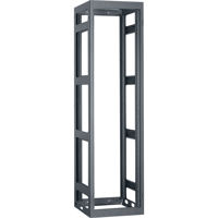 

Lowell Manufacturing LGNR 44U 36" Depth Open Frame Narrow Gangable Rack without Rear Door and 4x Adjustable Rails for Multi Bay Cable Routing, Black