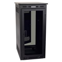 

Lowell Manufacturing LPPR-2432 24U Portable Presentation Rack, Plexiglass Door, Laminate Top, 32" Depth, Black