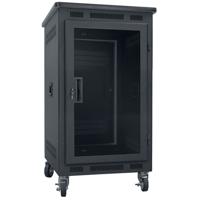 

Lowell Manufacturing LPR-1427PGT 14U Portable Rack Unit, Plexi Door, Graphite Top, 27" Depth, Black