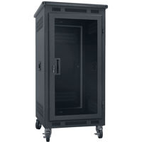

Lowell Manufacturing LPR-2127PGT 21U Portable Rack Unit, Plexi Door, Graphite Top, 27" Depth, Black