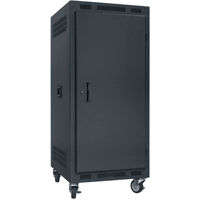 

Lowell Manufacturing LPR-2427 24U Portable Rack Unit, Solid Door, 27" Depth, Black