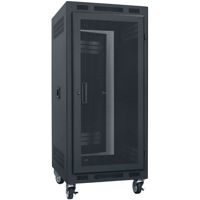 

Lowell Manufacturing LPR-2427FV 24U Portable Rack Unit, Fully-Vented Door, 27" Depth, Black
