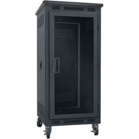 

Lowell Manufacturing LPR-2427PGT 24U Portable Rack Unit, Plexi Door, Graphite Top, 27" Depth, Black