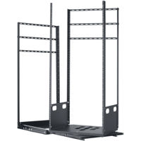 

Lowell Manufacturing LPTR2-2419 24U Pull & Turn Rack System, 2-Slides, 19" Depth, Black