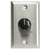 

Lowell Manufacturing LV-50S 5W 50 Ohms Mono Potentiometer with Standard Style 1-Gang Wall Plate, Stainless Steel