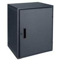 

Lowell Manufacturing LWER-1018 10U Wall-Mount Rack with 1 Pair Fixed Rails, Solid Front Door, 18" Depth, Black