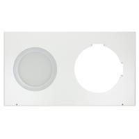 

Lowell Manufacturing MC-701 Steel Panel with Round Perforation Grille for 12" Analog Clock, 8" Speaker and PC712 Surface-Mount Backbox, White