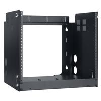 

Lowell Manufacturing PFR-812 8U Pivot-Frame Wall Rack, 12" Deep, 1 Pair Fixed Rails, Supports 60 Lbs, Black