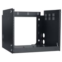 

Lowell Manufacturing PFR-818 8U Pivot-Frame Wall Rack, 18" Deep, 1 Pair Fixed Rails, Supports 60 Lbs, Black
