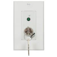 

Lowell Manufacturing RPSW-KP-RJ SPST Low Voltage Key-Switch with RJ45 Connector, Maintained Closure, 1 Status LED, 1-Gang Wall Plate, White