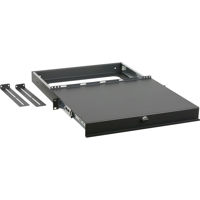 

Lowell Manufacturing SLS 1U+ Sliding Shelf with Stay-Open Latch, 50 Lbs Capacity, Black